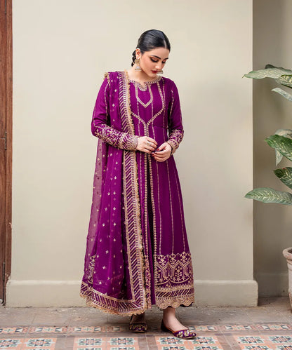 3pcs Chiffon Embroidered Maxi