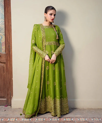3pcs Chiffon Embroidered Maxi