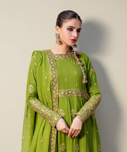 3pcs Chiffon Embroidered Maxi