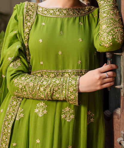 3pcs Chiffon Embroidered Maxi