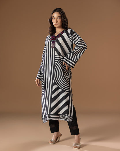 PRINTED EMBROIDED 1PCS  LAWN SHIRT