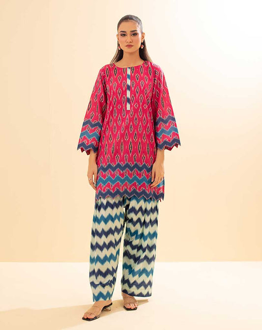 PRINTED CHAMBRAY 2PCS SHIRT