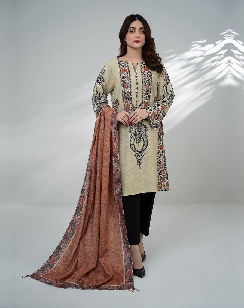 PRINTED KHADDAR 2PCS SUIT