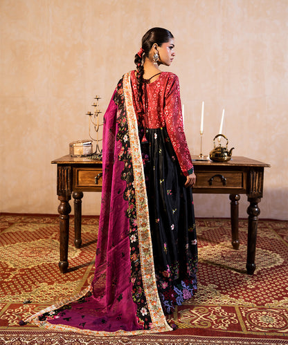 3 Piece - Embroidered Raw silk  Suit
