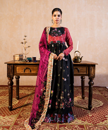 3 Piece - Embroidered Raw silk  Suit