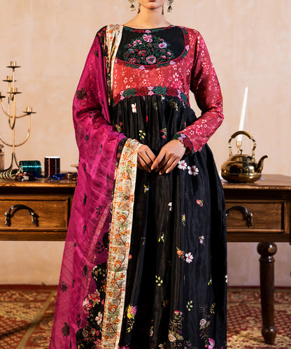 3 Piece - Embroidered Raw silk  Suit