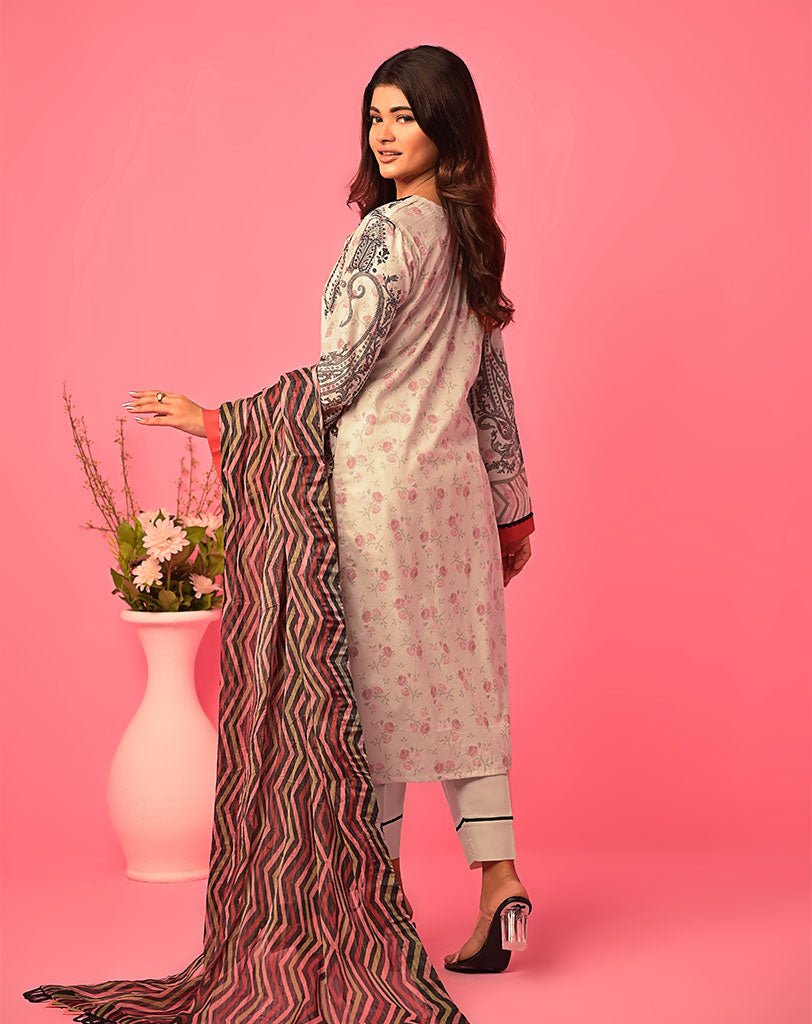 PRINTED 3PC UNSTITCHED SUIT