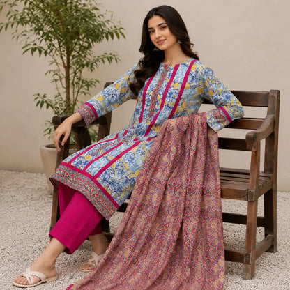 3 pcs printed suit.