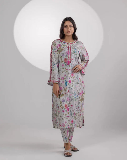 Printed Emb Lawn 2 Pcs Suit
