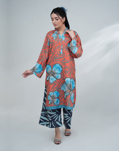PRINTED SILK 2PCS SUIT