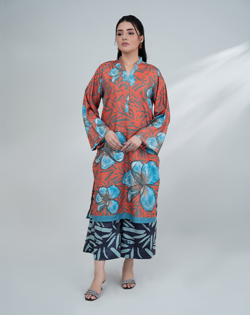 PRINTED SILK 2PCS SUIT