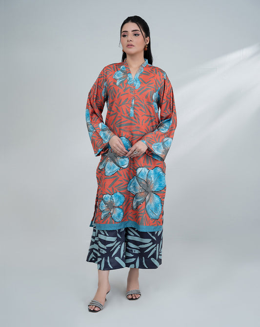 PRINTED SILK 2PCS SUIT