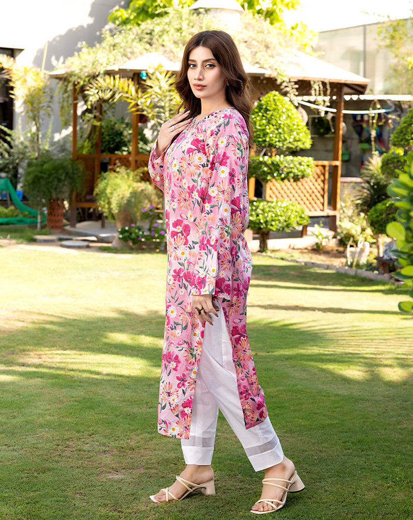 Printed Embroidered Lawn 1 Pc Shirt