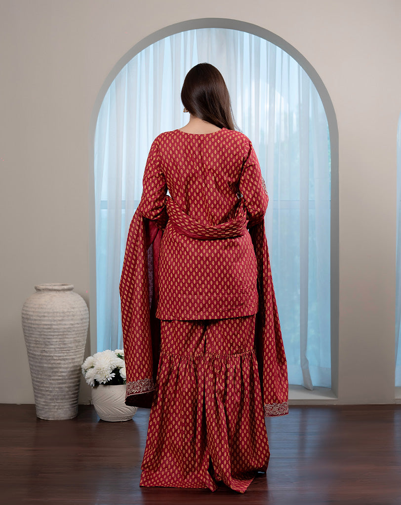 EMBROIDED 3PCS COTTON SUIT