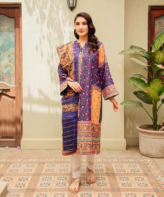 Printed Embroided Lawn 3pcs Suit