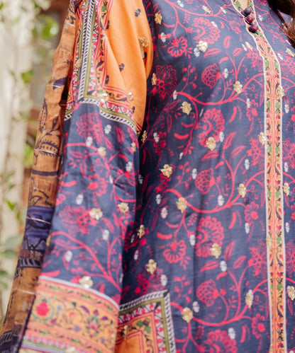 Printed Embroided Lawn 3pcs Suit