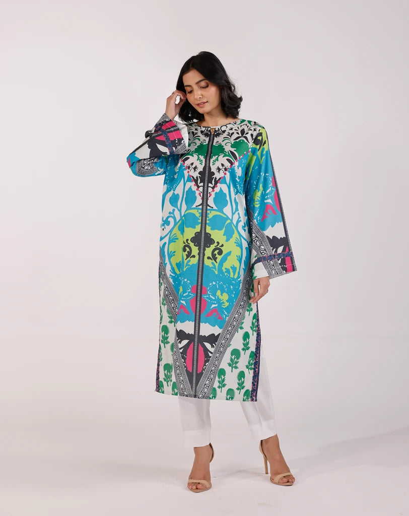 Printed Embroidered 1pcs lawn shirt