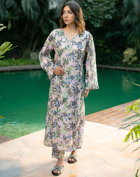 Printed Embroidered Lawn 2 Pc Suit