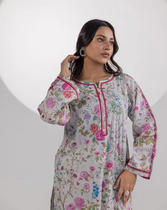 Printed Emb Lawn 2 Pcs Suit