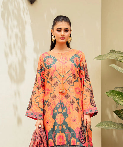 Printed Embroided Lawn 3pcs Suit