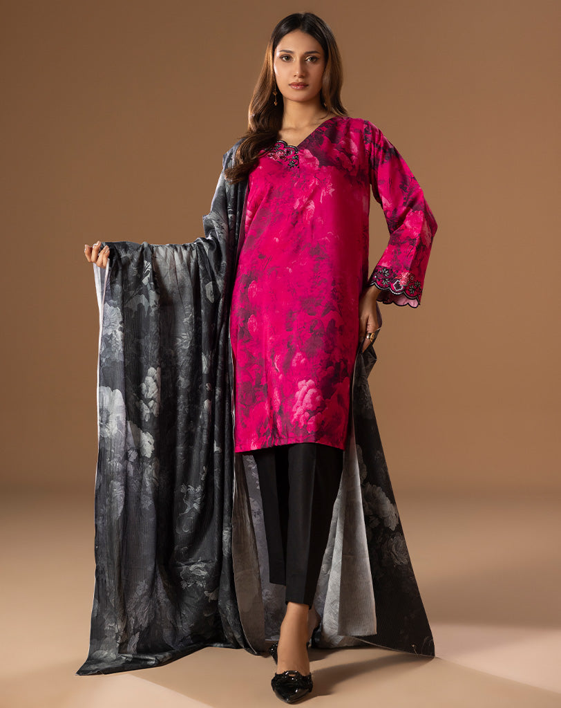 Printed embroided Lawn 2pcs Suit