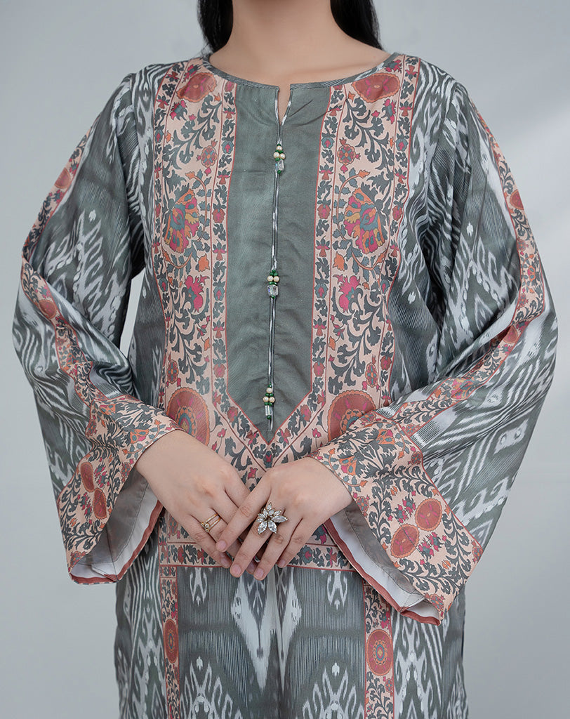 PRINTED SILK 2PCS SUIT