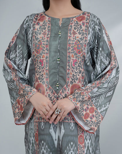 PRINTED SILK 2PCS SUIT