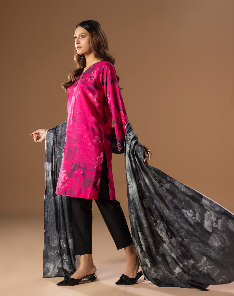 Printed embroided Lawn 2pcs Suit