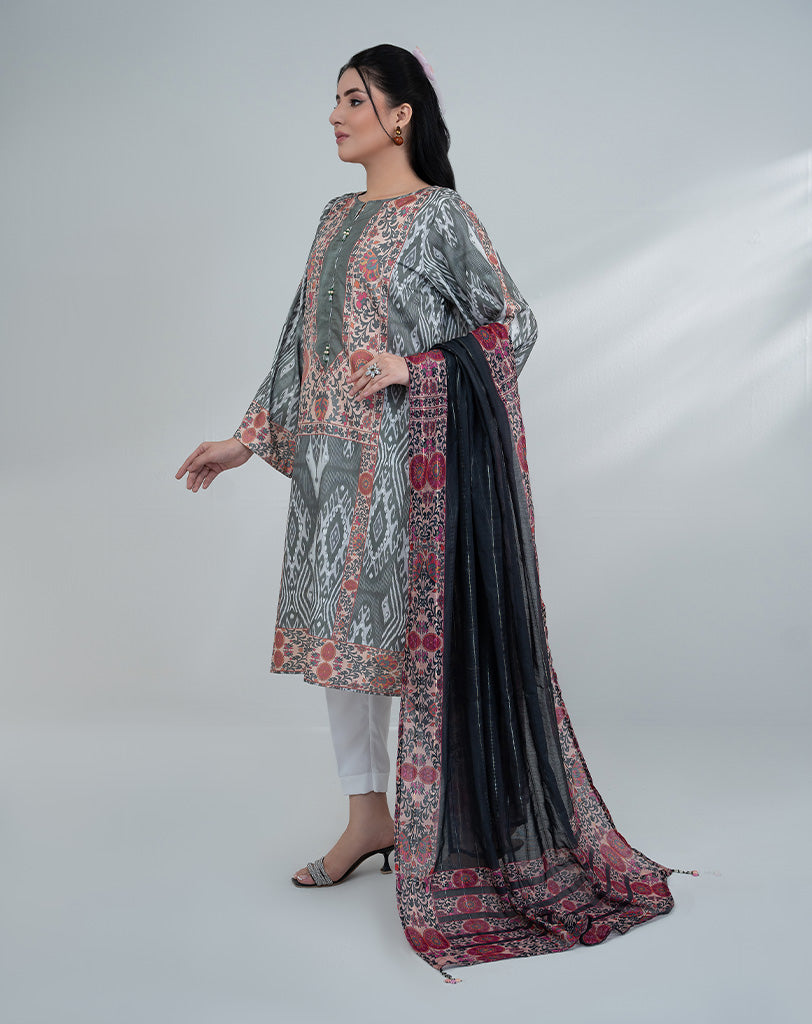 PRINTED SILK 2PCS SUIT