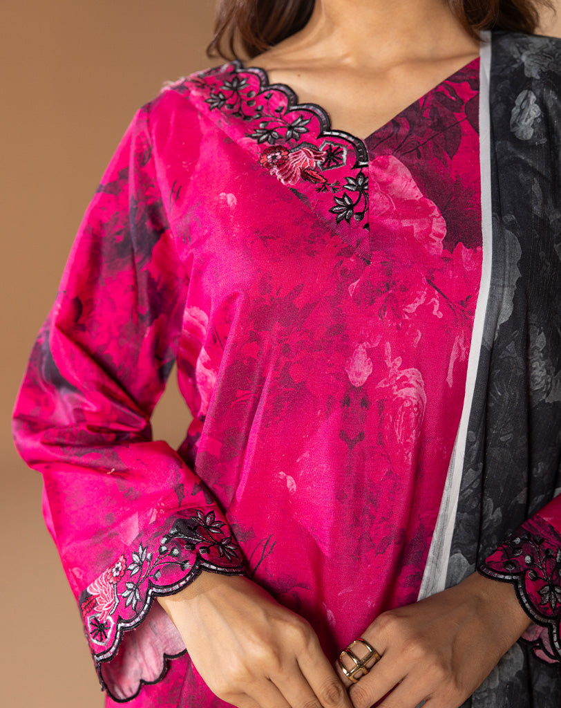 Printed embroided Lawn 2pcs Suit