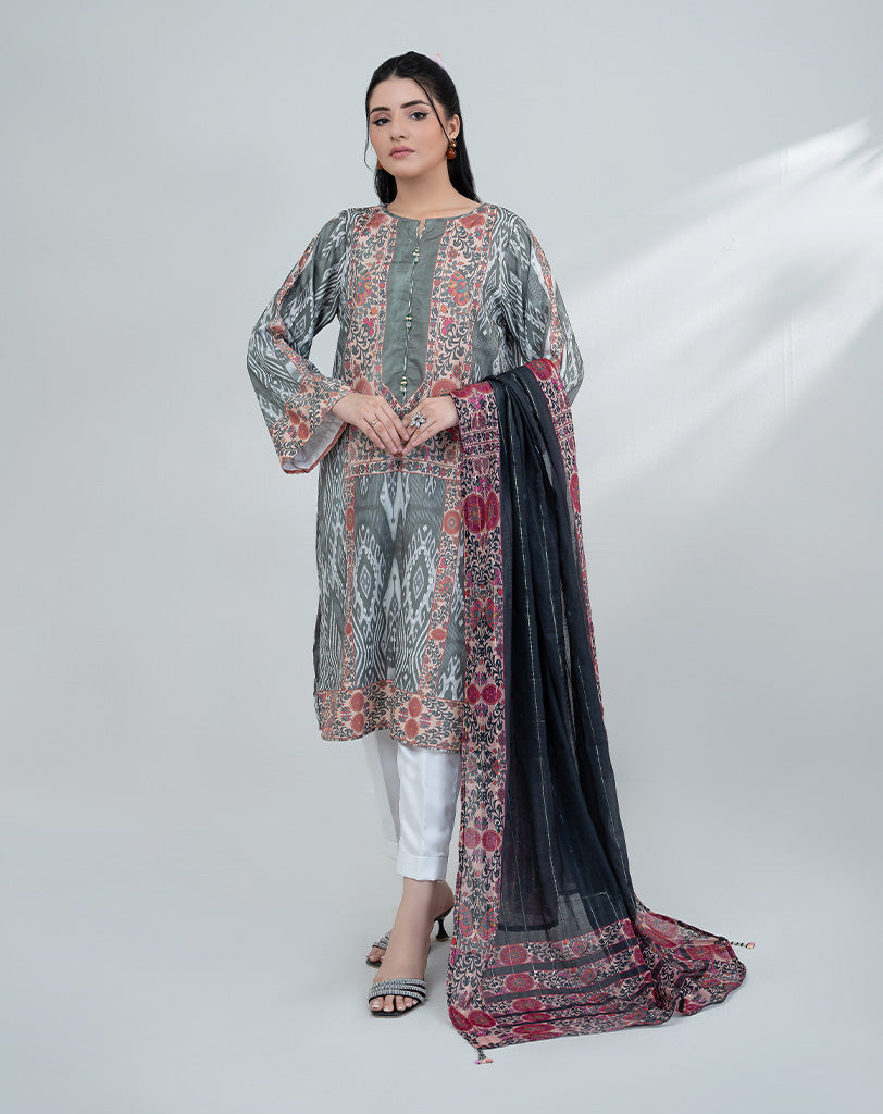 PRINTED SILK 2PCS SUIT