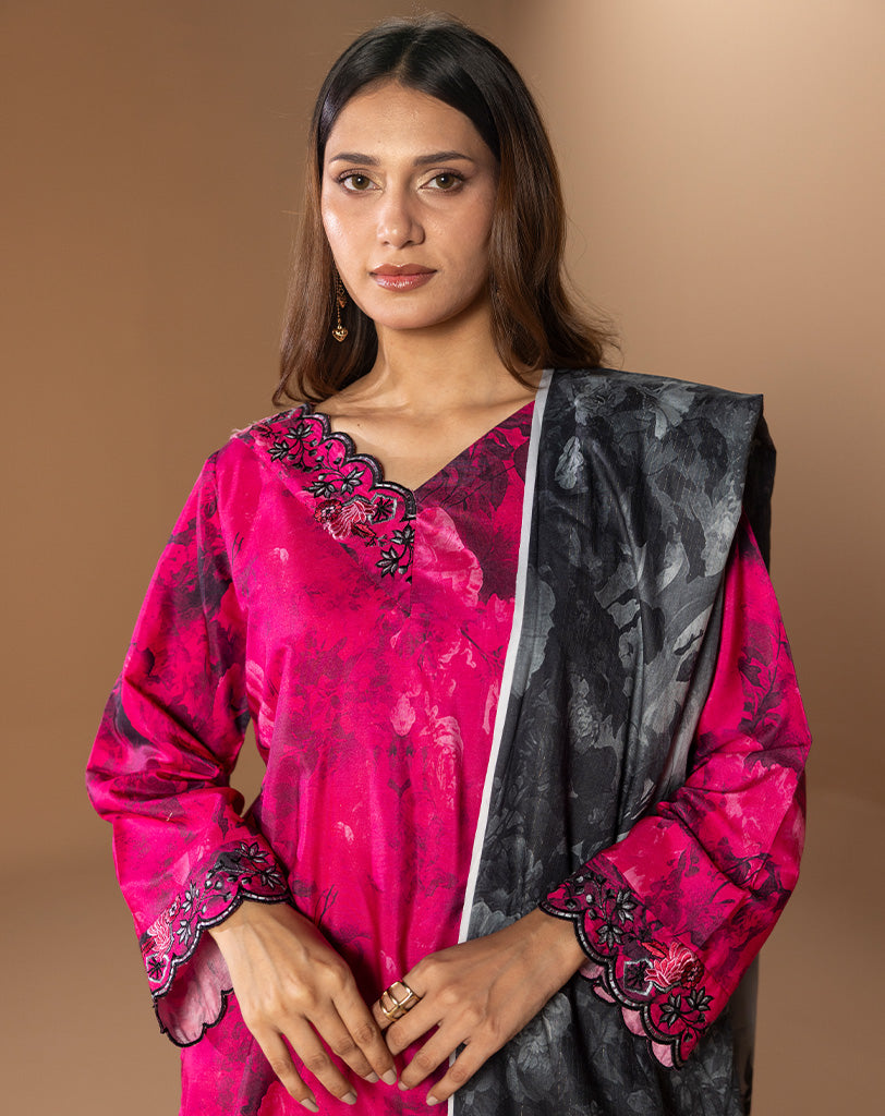 Printed embroided Lawn 2pcs Suit