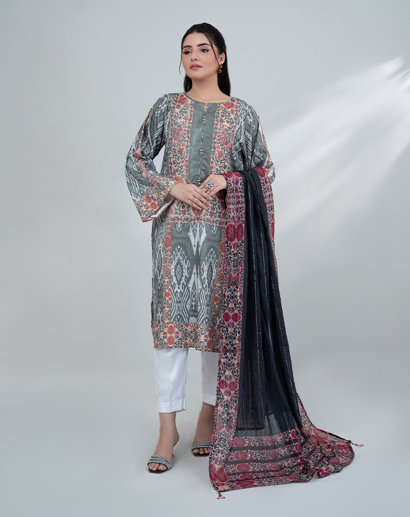 PRINTED SILK 2PCS SUIT