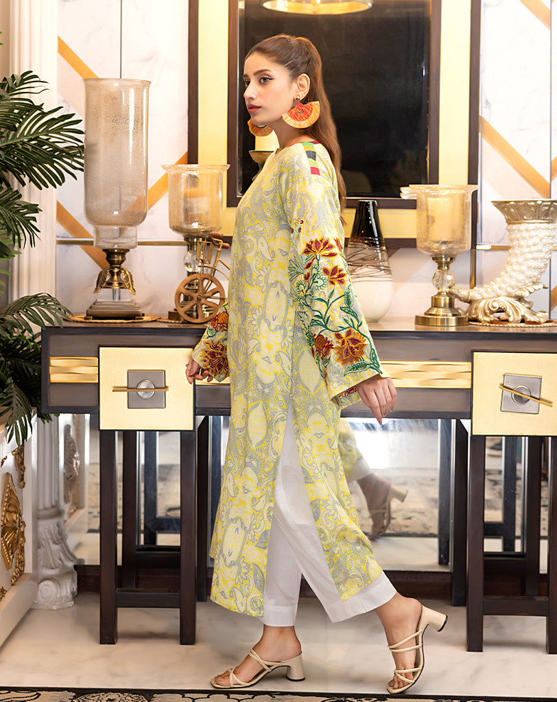 Printed Embroidered Lawn 1 Pc Shirt