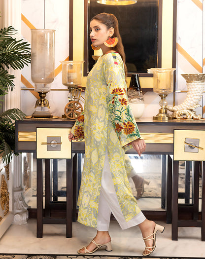 Printed Embroidered Lawn 1 Pc Shirt