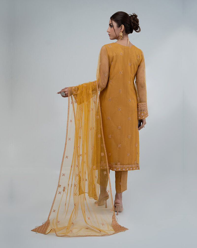 Embroidered Net Luxury Suit