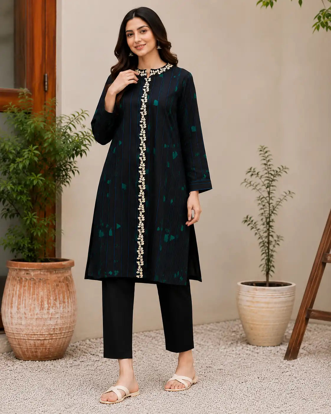 1 pcs printed embroidered shirt.