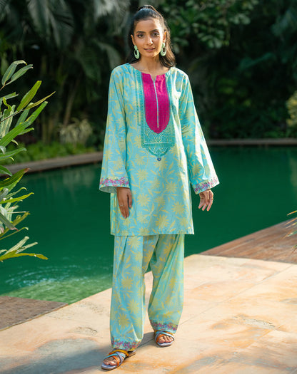 Printed Embroidered Lawn 2 Pc Suit