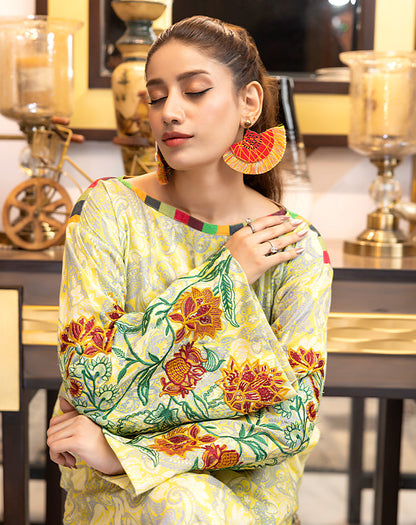 Printed Embroidered Lawn 1 Pc Shirt