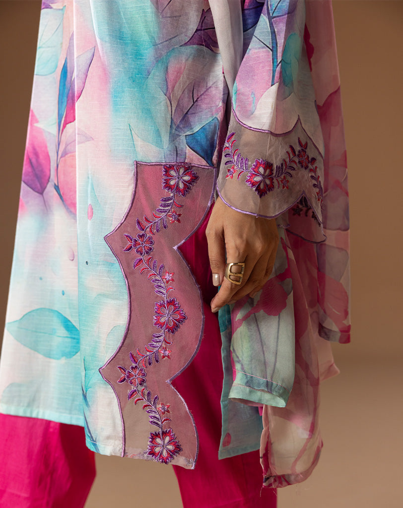 Printed Embroided Lawn 3pcs Suit