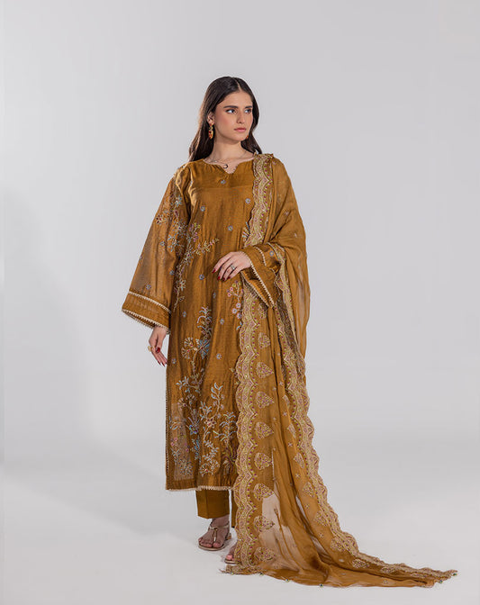 Embroidered Hand Embellished khaddi net Suit