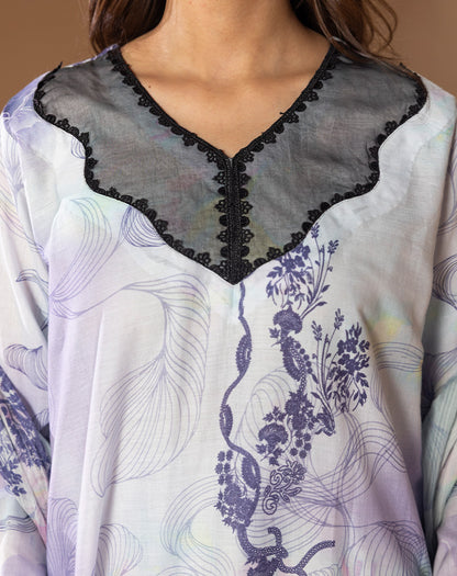 Printed Embroided Lawn 3pcs Suit