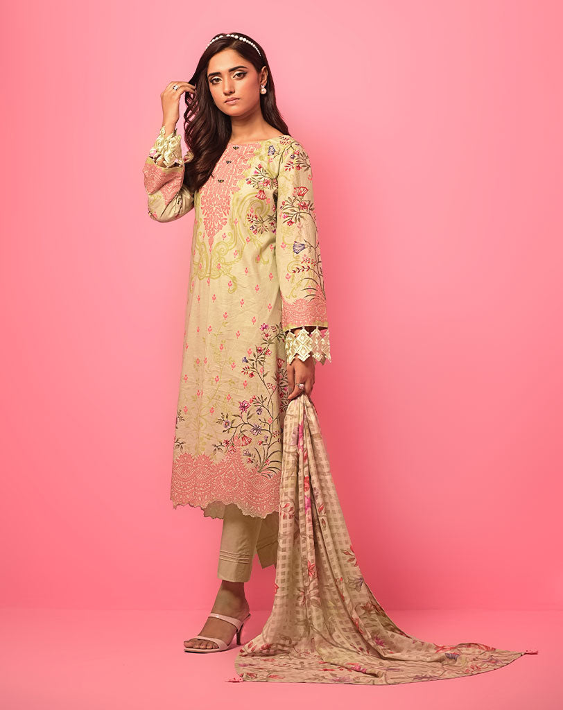 3PC LAWN EMB UNSTITCH SUIT