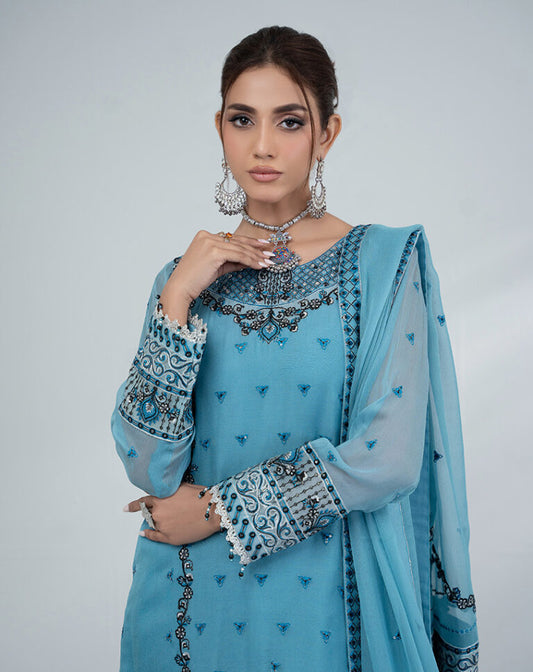 Embroidered Chiffon Luxury Suit
