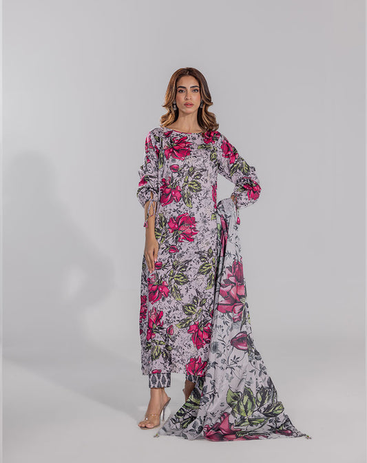 Printed Cotton 3 pcs Suit