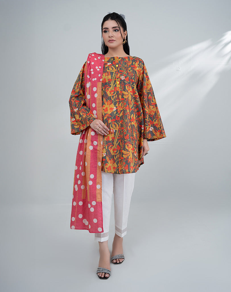 PRINTED COTTON 2PCS SUIT
