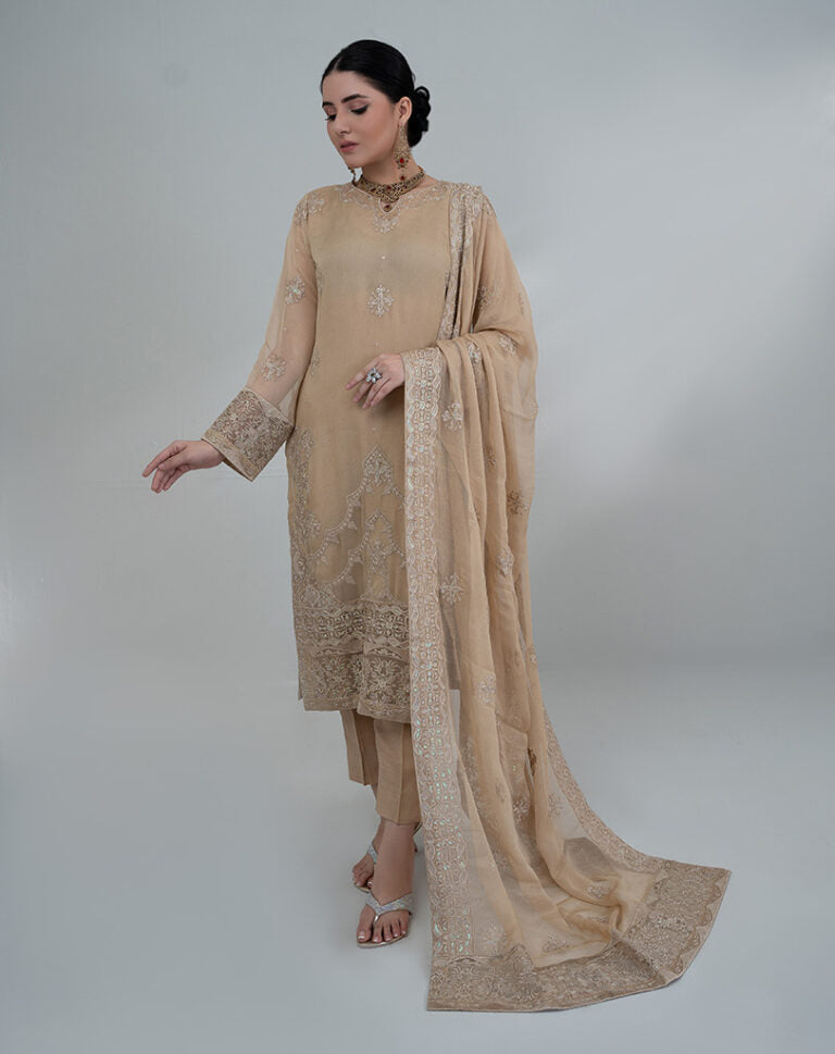 Embroidered Chiffon Luxury Suit