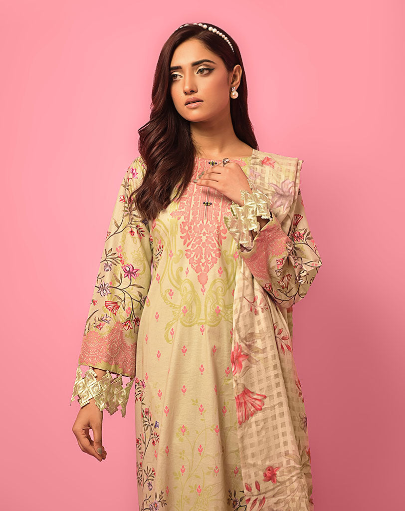 3PC LAWN EMB UNSTITCH SUIT