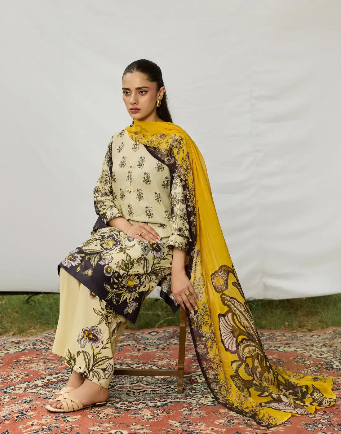 3pcs printed suit.