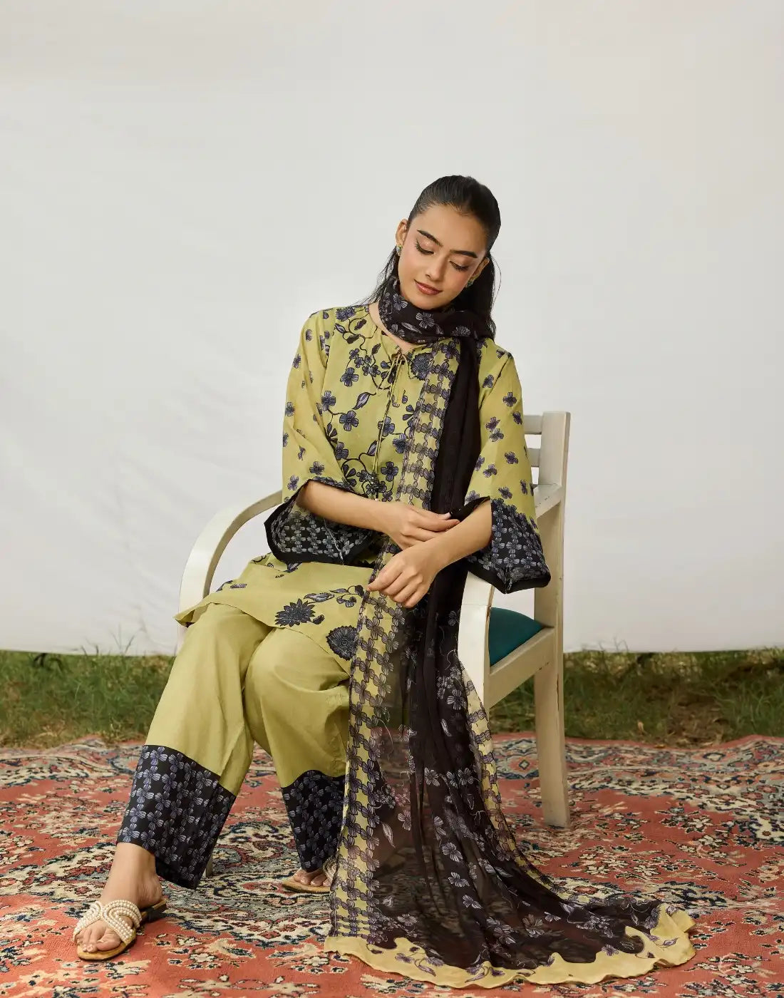 3pcs printed suit.